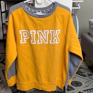 yellow pink pullover